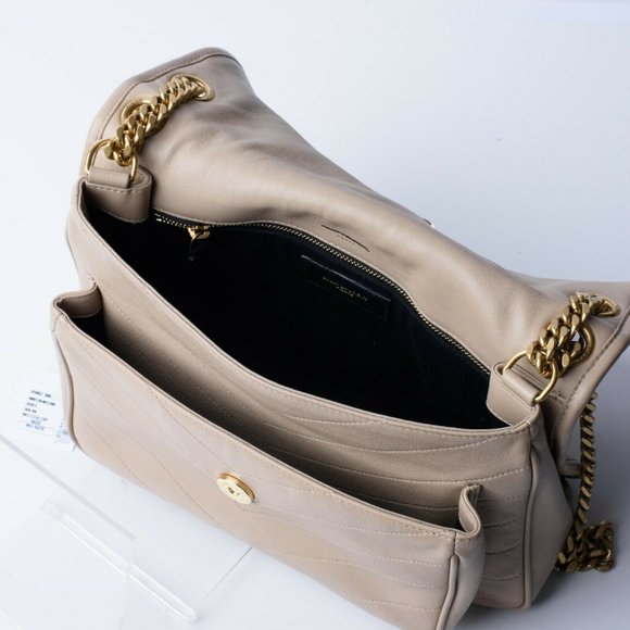 YSL Saint Laurent Niki Medium Bag Sac MNG Calfskin Shoulder Bag Purse Dark Beige - Picture 6 of 10